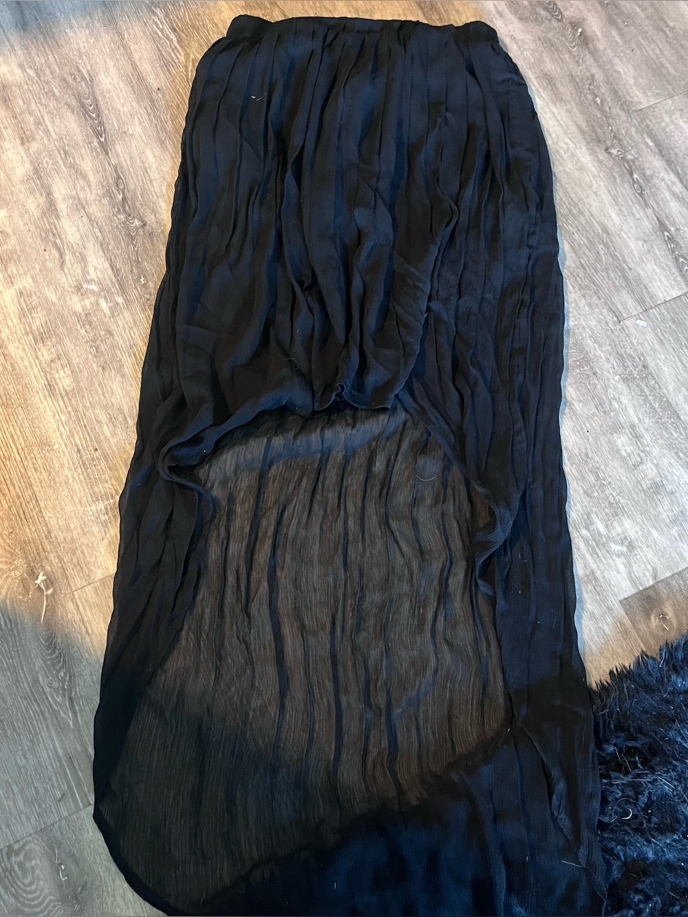 Xhilaration Black Sheer High-Low Skirt
